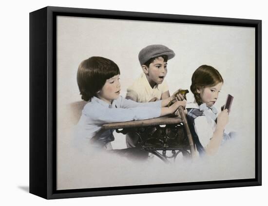 Two Boys Tormenting Little Girl at School-Nora Hernandez-Framed Premier Image Canvas