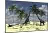 Two Brachiosaurus Dinosaurs Grazing on Trees-null-Mounted Art Print