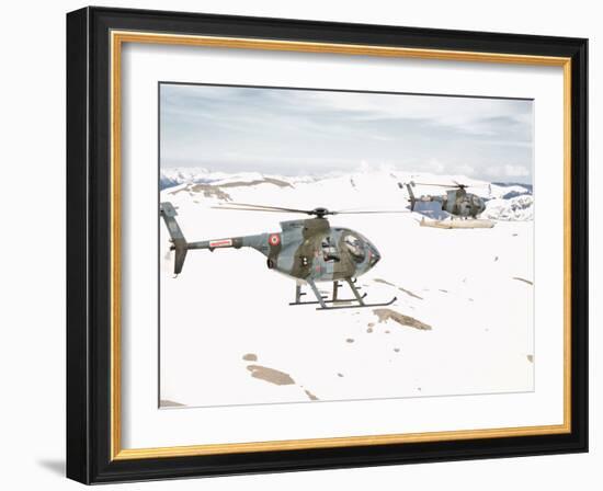 Two Breda Nardi NH-500 Helicopters of the Italian Air Force over Frosinone, Italy-Stocktrek Images-Framed Photographic Print