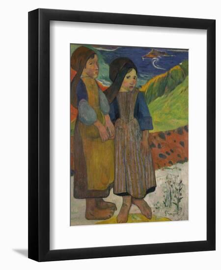 Two Breton Girls by the Sea, 1889-Paul Gauguin-Framed Giclee Print