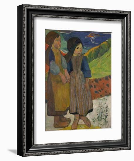 Two Breton Girls by the Sea, 1889-Paul Gauguin-Framed Giclee Print