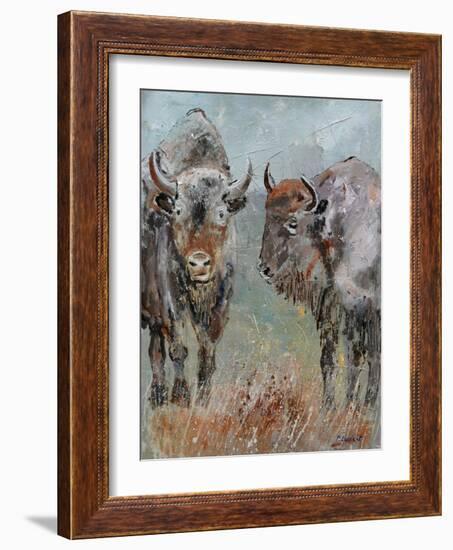 Two Buffaloes-Pol Ledent-Framed Art Print