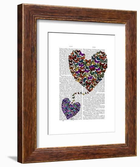 Two Butterfly Hearts-Fab Funky-Framed Art Print