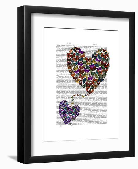 Two Butterfly Hearts-Fab Funky-Framed Art Print