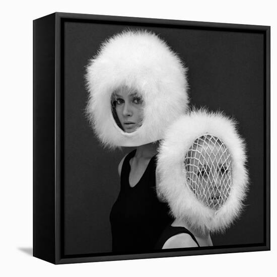 Two Capsule Line Feathered Helmets, 1960s-John French-Framed Premier Image Canvas