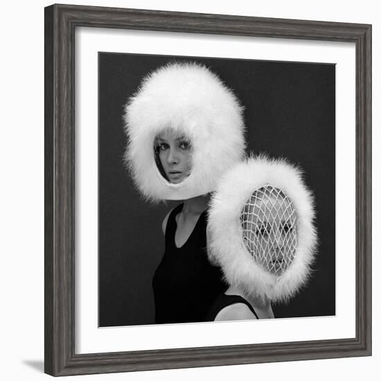 Two Capsule Line Feathered Helmets, 1960s-John French-Framed Giclee Print