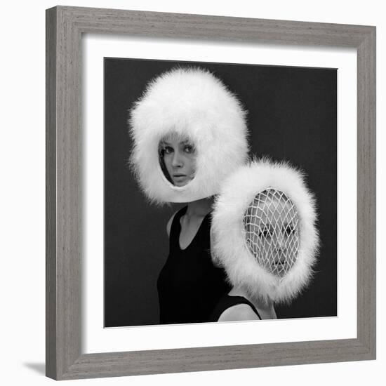 Two Capsule Line Feathered Helmets, 1960s-John French-Framed Giclee Print