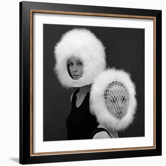 Two Capsule Line Feathered Helmets, 1960s-John French-Framed Giclee Print