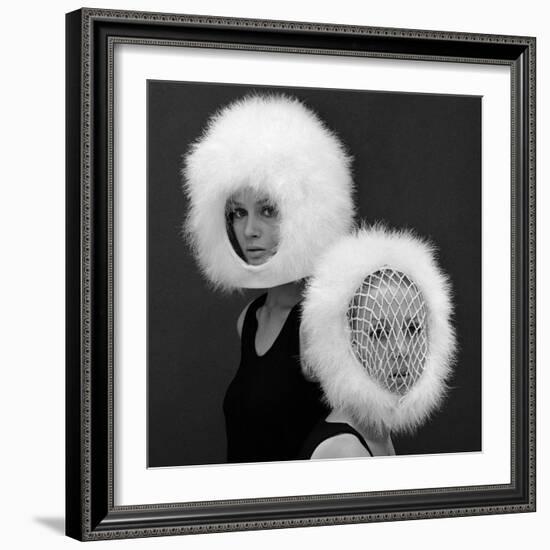 Two Capsule Line Feathered Helmets, 1960s-John French-Framed Giclee Print