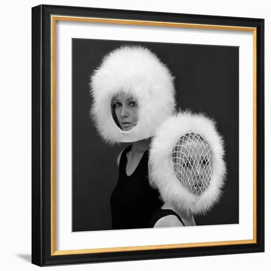 Two Capsule Line Feathered Helmets, 1960s-John French-Framed Giclee Print