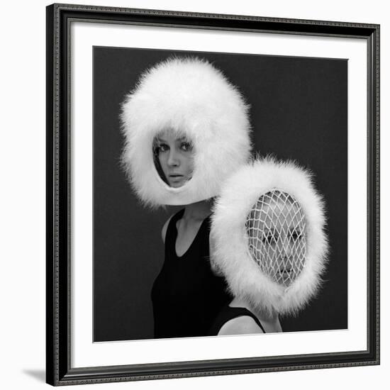 Two Capsule Line Feathered Helmets, 1960s-John French-Framed Giclee Print