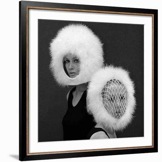 Two Capsule Line Feathered Helmets, 1960s-John French-Framed Giclee Print