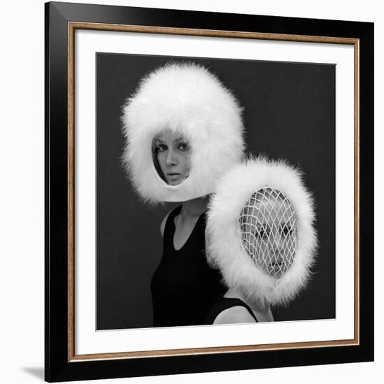 Two Capsule Line Feathered Helmets, 1960s-John French-Framed Giclee Print