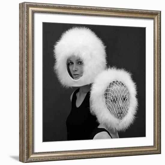 Two Capsule Line Feathered Helmets, 1960s-John French-Framed Giclee Print