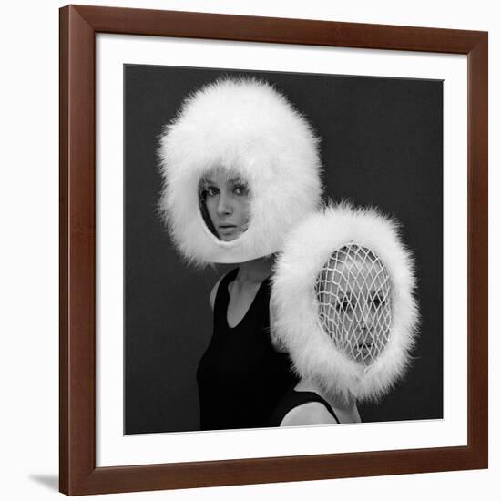 Two Capsule Line Feathered Helmets, 1960s-John French-Framed Giclee Print