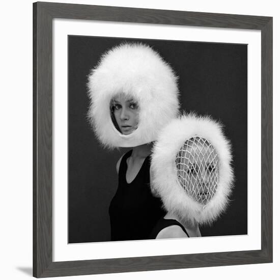 Two Capsule Line Feathered Helmets, 1960s-John French-Framed Giclee Print