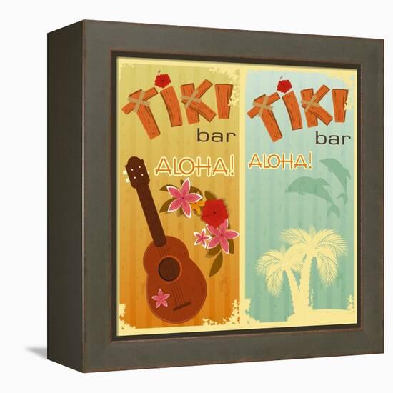 Two Cards For Tiki Bars-elfivetrov-Framed Stretched Canvas