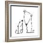 Two Cartoon Brown Dog Parent and Kid. Animal Pet Friend, Drawing Puppy, Breed Doggy, Vector Illustr-Popmarleo-Framed Art Print
