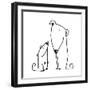 Two Cartoon Brown Dog Parent and Kid. Animal Pet Friend, Drawing Puppy, Breed Doggy, Vector Illustr-Popmarleo-Framed Art Print
