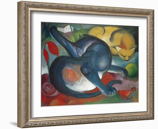 Two Cats, Blue and Yellow, 1912-Franz Marc-Framed Giclee Print