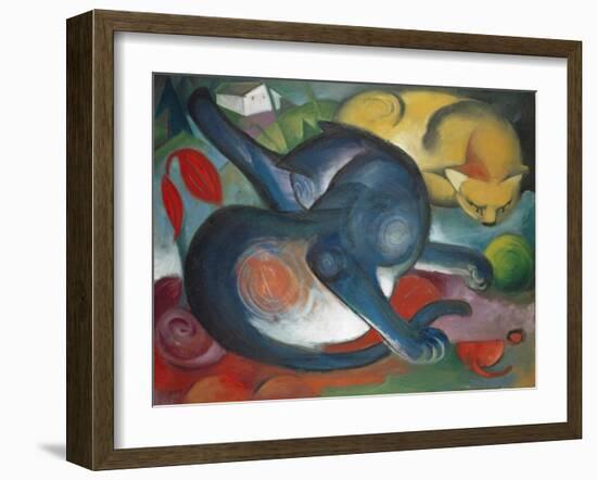 Two Cats, Blue and Yellow, 1912-Franz Marc-Framed Giclee Print