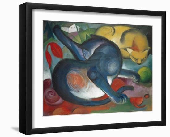 Two Cats, Blue and Yellow, 1912-Franz Marc-Framed Giclee Print