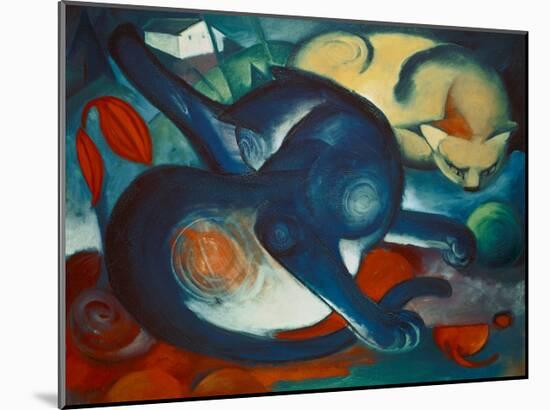 Two Cats, Blue and Yellow-Franz Marc-Mounted Giclee Print