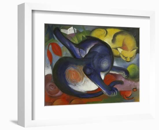 Two Cats, Blue and Yellow-Franz Marc-Framed Giclee Print