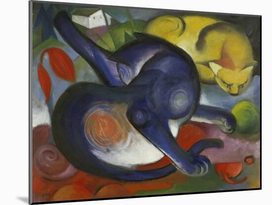 Two Cats, Blue and Yellow-Franz Marc-Mounted Giclee Print