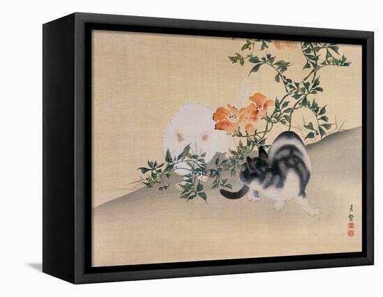 Two Cats, Illustration from 'The Kokka' Magazine, 1898-99-Japanese School-Framed Premier Image Canvas