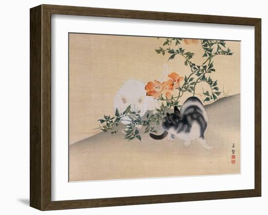 Two Cats, Illustration from 'The Kokka' Magazine, 1898-99-Japanese School-Framed Giclee Print