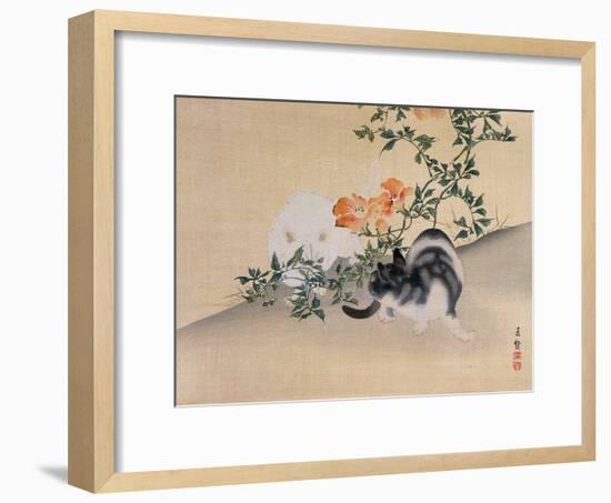 Two Cats, Illustration from 'The Kokka' Magazine, 1898-99-Japanese School-Framed Giclee Print