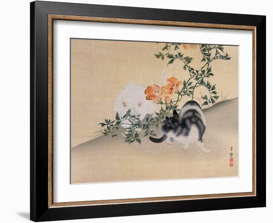 Two Cats, Illustration from 'The Kokka' Magazine, 1898-99-Japanese School-Framed Giclee Print