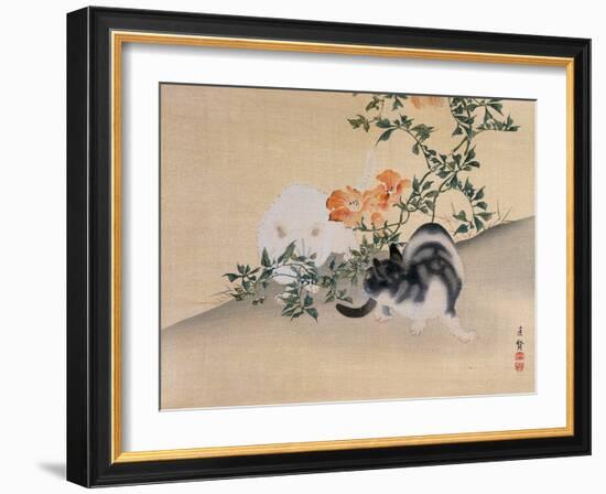 Two Cats, Illustration from 'The Kokka' Magazine, 1898-99-Japanese School-Framed Giclee Print