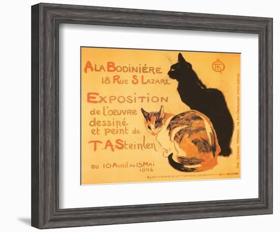 Two Cats, Steinlen Exhibit-null-Framed Art Print