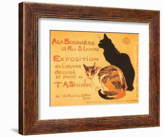 Two Cats, Steinlen Exhibit-null-Framed Art Print