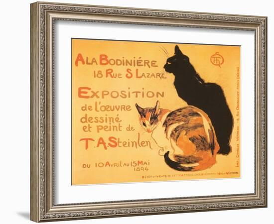 Two Cats, Steinlen Exhibit-null-Framed Art Print