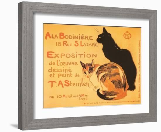 Two Cats, Steinlen Exhibit-null-Framed Art Print