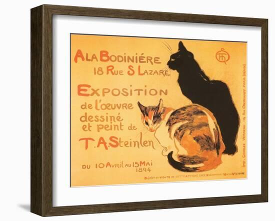 Two Cats, Steinlen Exhibit-null-Framed Art Print