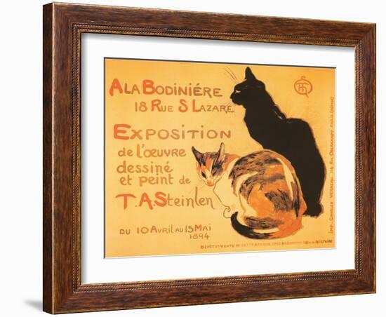 Two Cats, Steinlen Exhibit-null-Framed Art Print