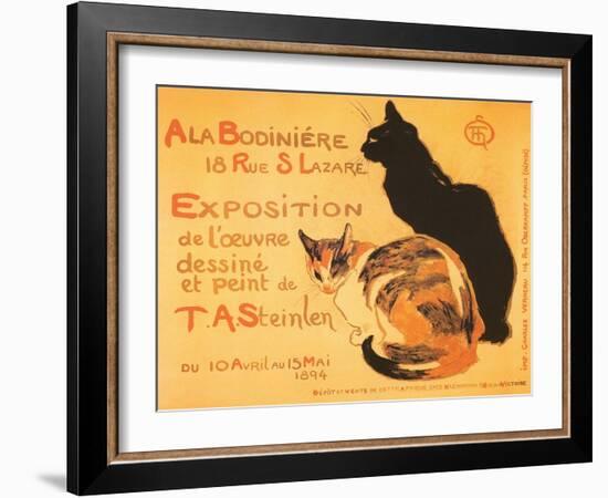 Two Cats, Steinlen Exhibit-null-Framed Art Print