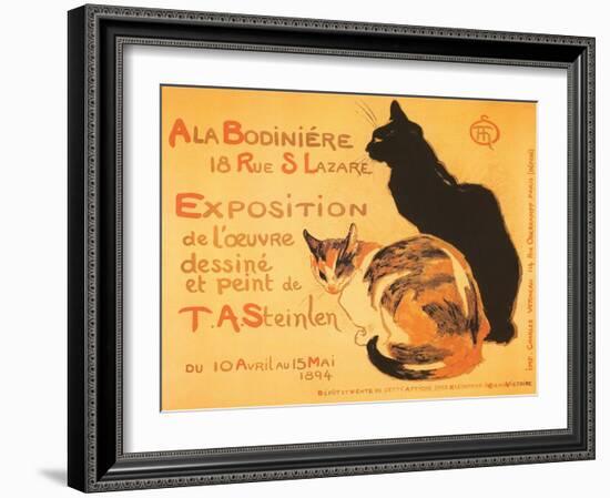 Two Cats, Steinlen Exhibit-null-Framed Art Print