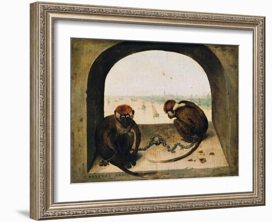 Two Chained Monkeys, 1562-Pieter the Elder Bruegel-Framed Giclee Print