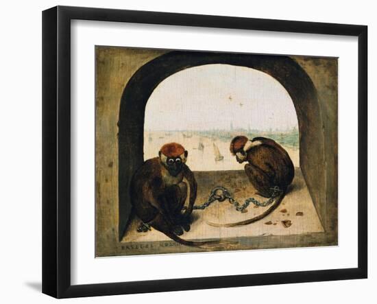 Two Chained Monkeys, 1562-Pieter the Elder Bruegel-Framed Giclee Print