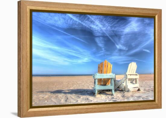 Two Chairs on the Beach-Robert Goldwitz-Framed Premier Image Canvas