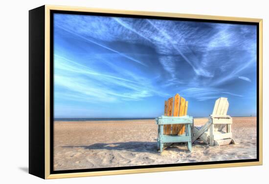 Two Chairs on the Beach-Robert Goldwitz-Framed Premier Image Canvas