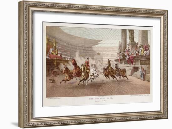 Two Charioteers Race Neck-And- Neck with Each Other in a Roman Circus-Alexander Wagner-Framed Art Print