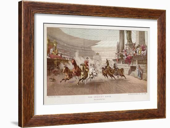 Two Charioteers Race Neck-And- Neck with Each Other in a Roman Circus-Alexander Wagner-Framed Art Print