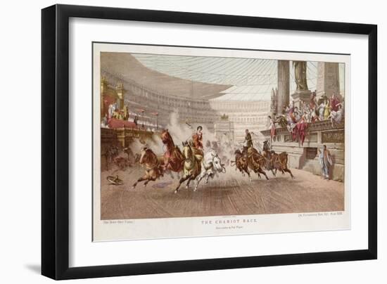 Two Charioteers Race Neck-And- Neck with Each Other in a Roman Circus-Alexander Wagner-Framed Art Print