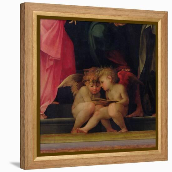 Two Cherubs Reading, Detail from Madonna and Child with Saints, 1518-Rosso Fiorentino (Battista di Jacopo)-Framed Premier Image Canvas
